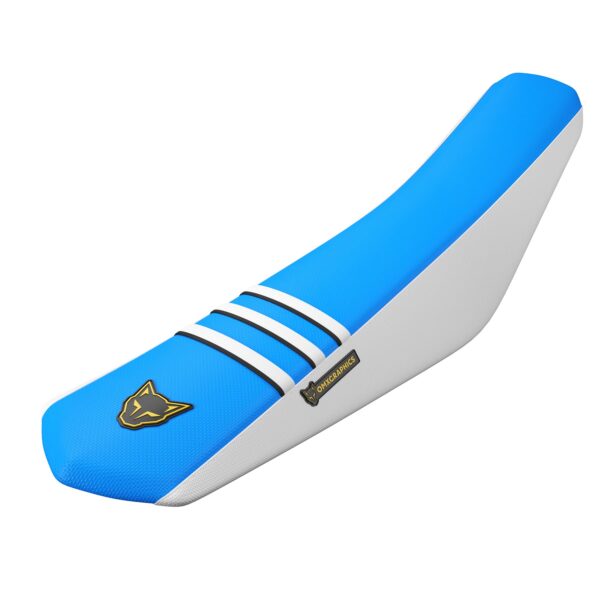 3 Ribbed Mx Seat Cover White Blue Black