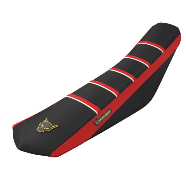 Full Grip Mx Seat Cover Black Red White