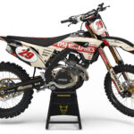 Honda Retro Dirt Bike Graphics Kit Redline Beige