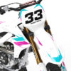 Yamaha Dirt Bike Graphics Kit Glitch Teal Pink Front