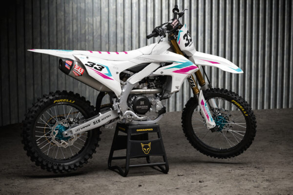 Yamaha Dirt Bike Graphics Kit Glitch Teal Pink Promo
