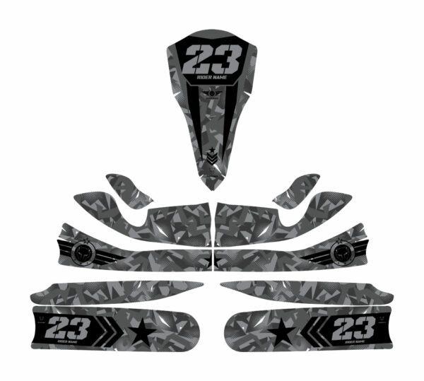 Kit déco karting Army Gris 3