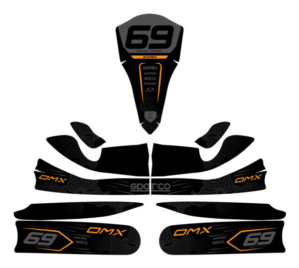 Kit déco karting Avenger Noir Orange 3