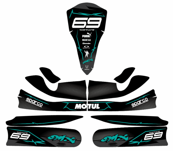 Kit déco karting Carbon Noir 3