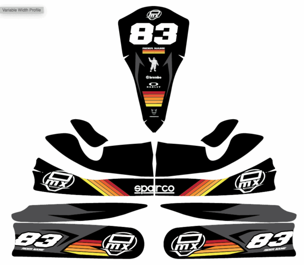 Kit déco karting Charge Noir Orange 3