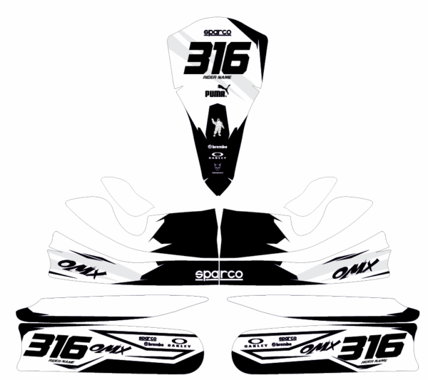 Kit déco karting Creed Blanc Noir 3