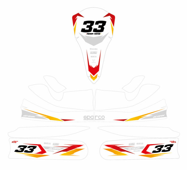 Kit déco karting Glitch Blanc et rouge 3