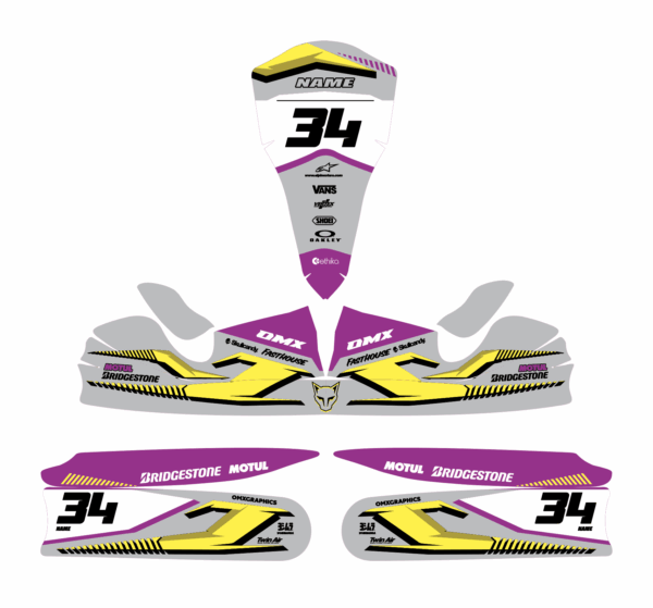 Kit déco karting Hey Tony Gris Jaune 3