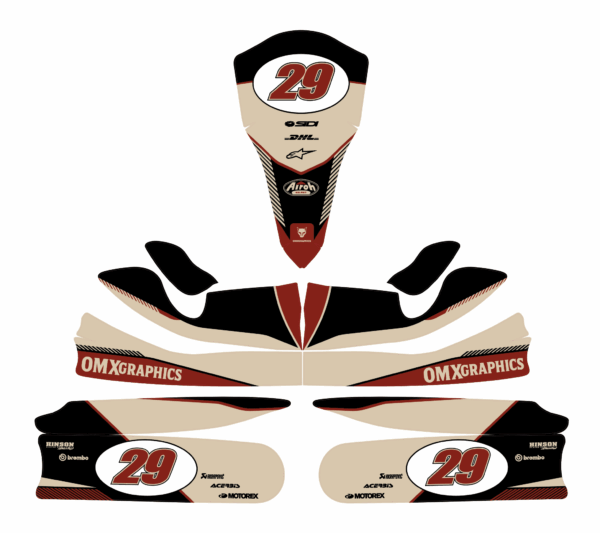 Kit déco karting Redline Beige rétro 3