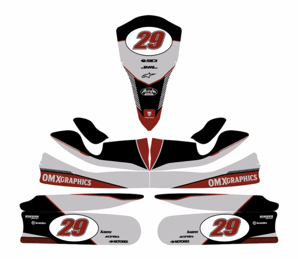 Kit déco karting Redline Gris rétro 3