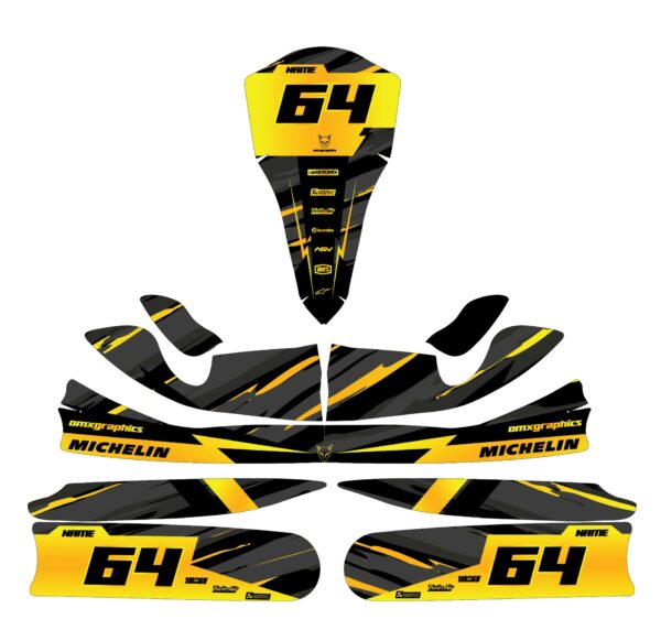 Kit déco karting Rhyme Jaune 3