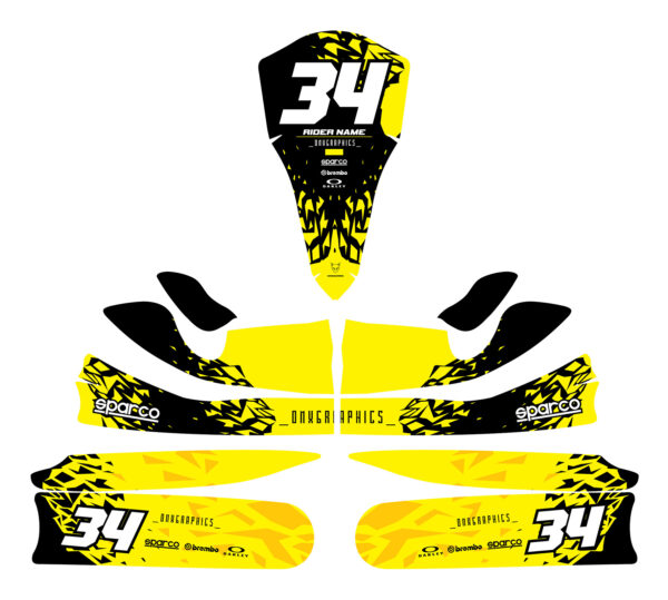 Kit déco karting Smash Jaune 3