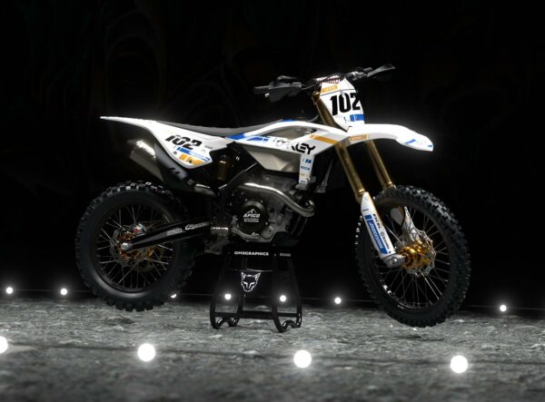 Kit déco motocross Beta - Split - Blanc Bleu Promo