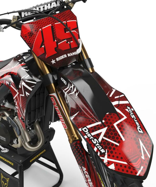 Kit déco motocross Honda - BATTALION - Rouge 2