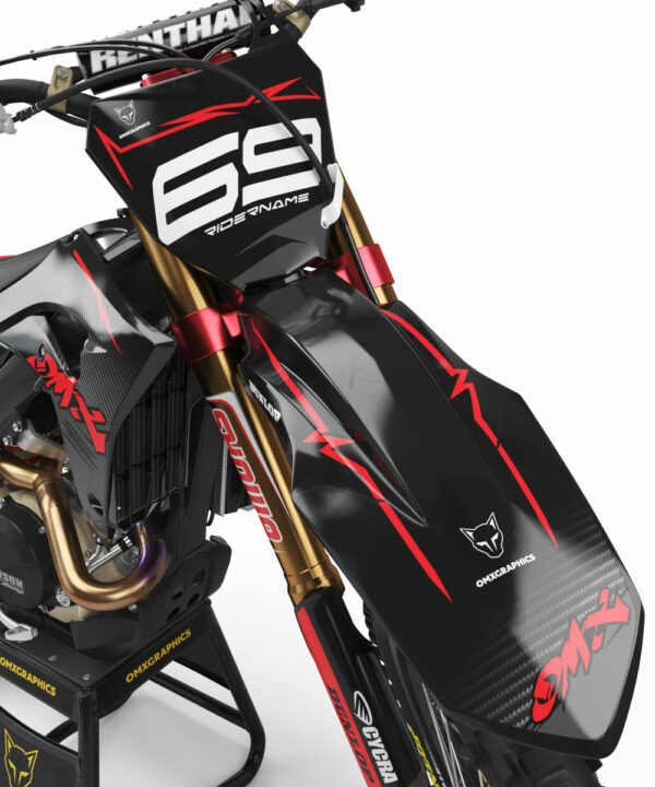 Kit déco motocross Honda - Carbon - Rouge 2