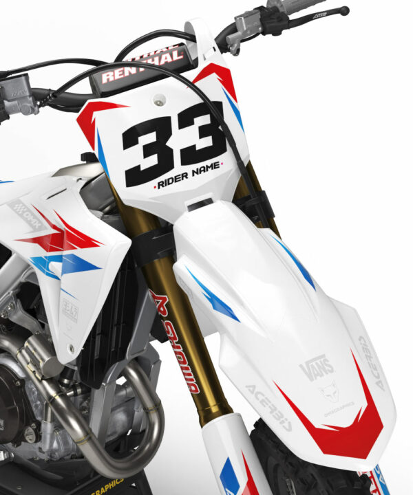 Kit déco motocross Honda - Glitch - Rouge Bleu 3