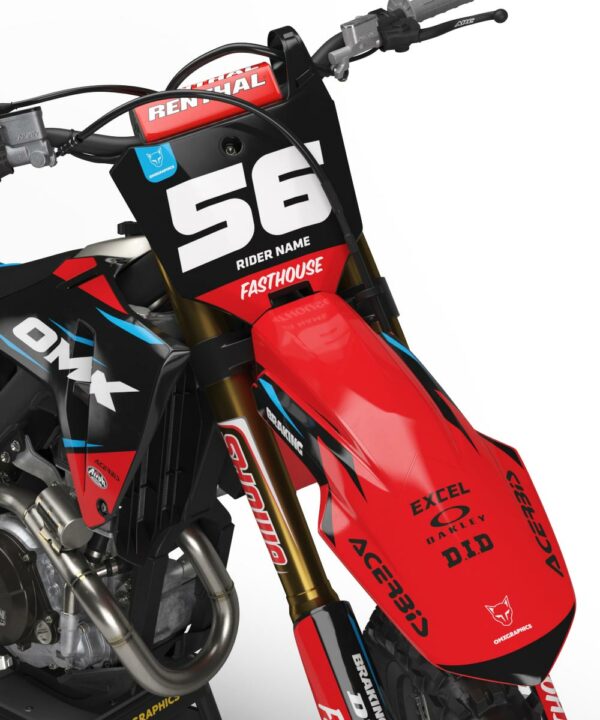 Kit déco motocross Honda - Instinct - Rouge Noir 2