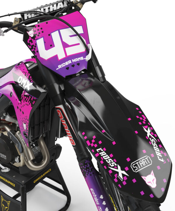 Kit déco motocross Honda - Pixel - Rose 2