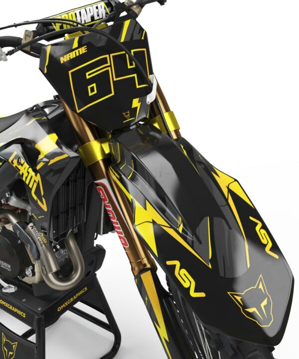 Kit déco motocross Honda - RHYME - Noir Jaune 2