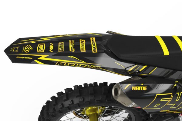 Kit déco motocross Honda - RHYME - Noir Jaune 3