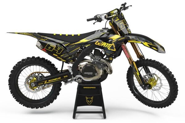Kit déco motocross Honda - RHYME - Noir Jaune
