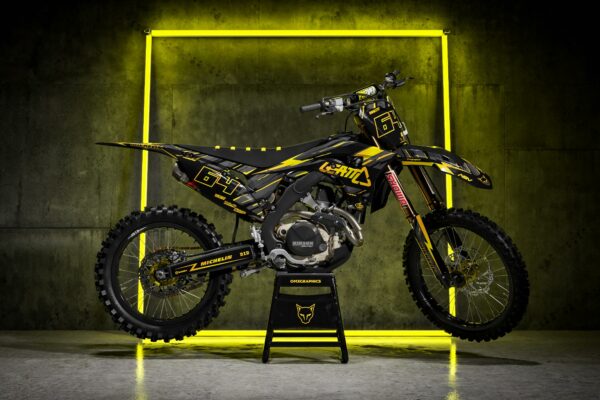 Kit déco motocross Honda - RHYME - Noir Jaune Promo