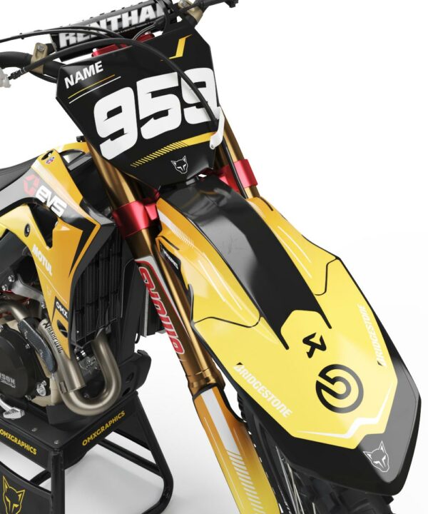 Kit déco motocross Honda - SYNDICATE - Jaune 2