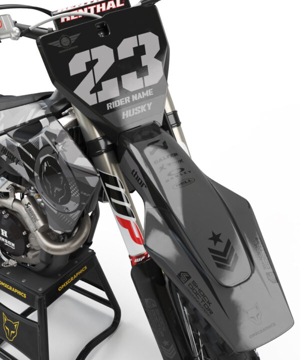 Kit déco motocross Husqvarna - Army - Gris 2