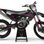 Kit déco motocross Husqvarna - Carbon - Noir Rose