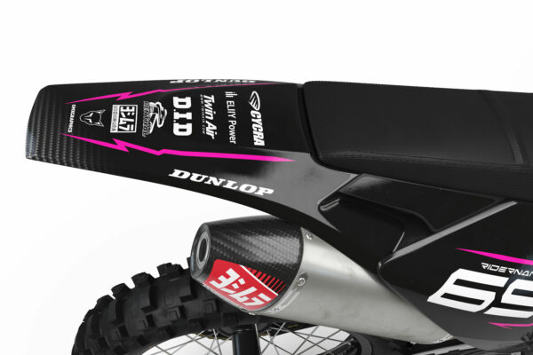 Kit déco motocross Husqvarna - Carbon - Noir Rose 3