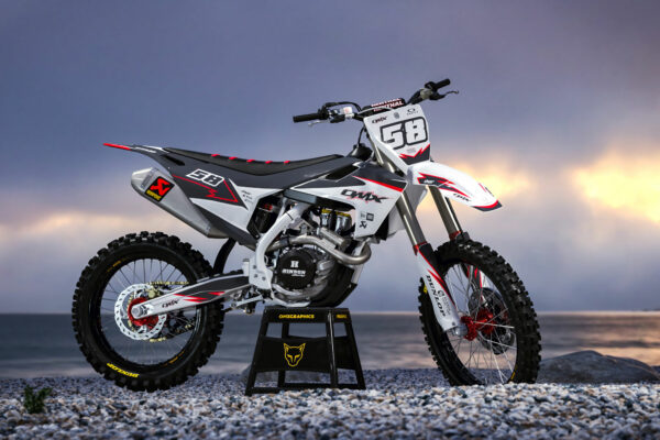 Kit déco motocross Husqvarna - Enigma - Blanc Rouge Promo