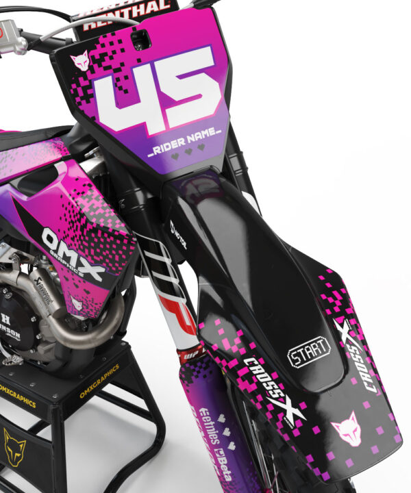 Kit déco motocross Husqvarna - Pixel - Rose 2