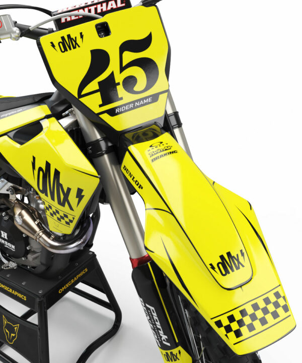 Kit déco motocross Husqvarna - Race - Jaune 2