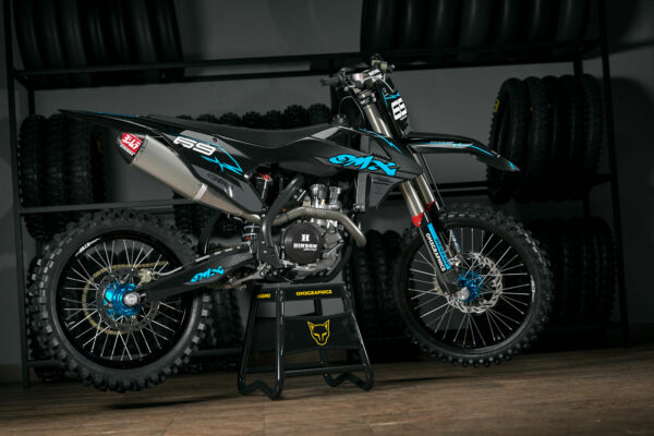 Kit déco motocross KTM - Carbon - Bleu Promo
