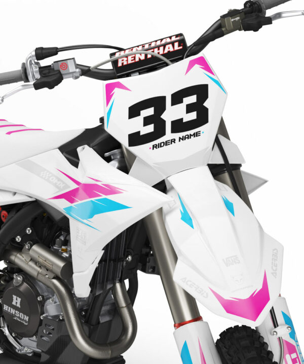 Kit déco motocross KTM - Glitch - Rose Bleu 2