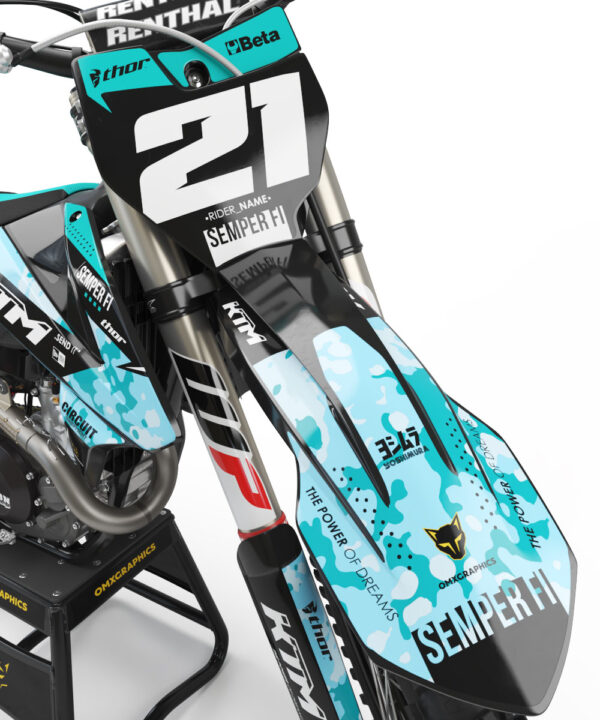 Kit déco motocross KTM - Semper Fi - Bleu 2