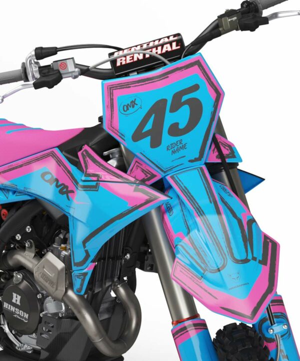 Kit déco motocross KTM - Toon - Rose Bleu 2