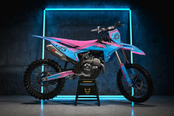 Kit déco motocross KTM - Toon - Rose Bleu Promo