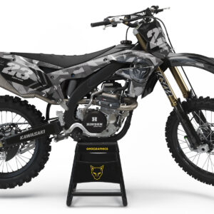 Kit déco motocross Kawasaki - Army - Gris