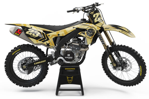 Kit déco motocross Kawasaki - Army - Sand