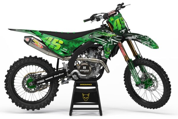 Kit déco motocross Kawasaki - Battalion - Vert