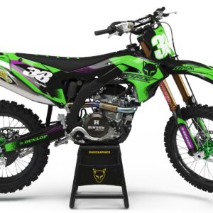 Kit déco motocross Kawasaki - Blast - Vert Noir