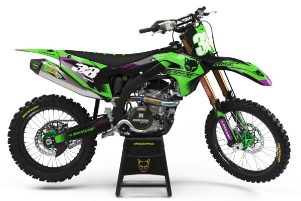 Kit déco motocross Kawasaki - Blast - Vert Noir