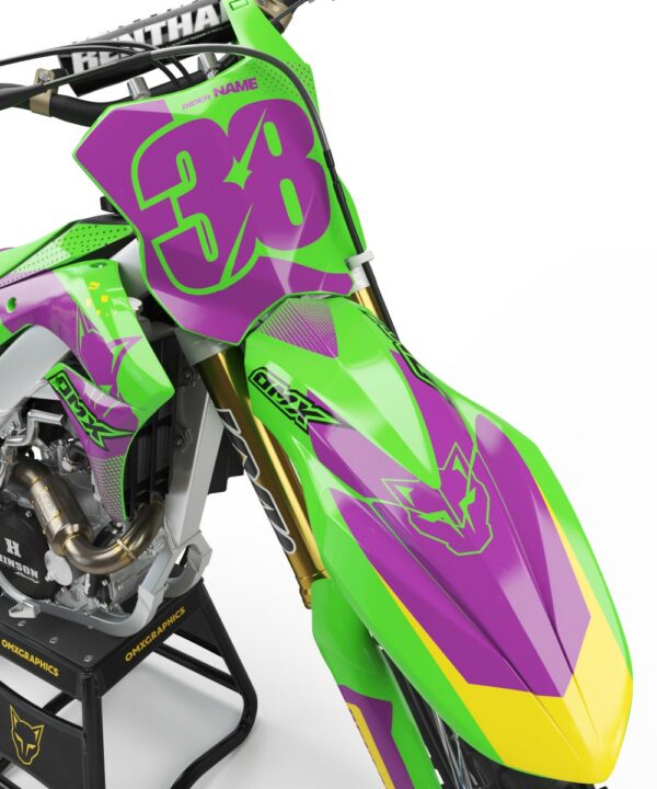 Kit déco motocross Kawasaki - Blast - Vert Violet 2