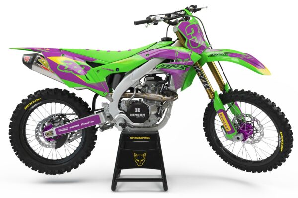 Kit déco motocross Kawasaki - Blast - Vert Violet