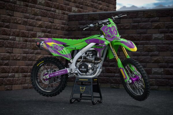 Kit déco motocross Kawasaki - Blast - Vert Violet Promo