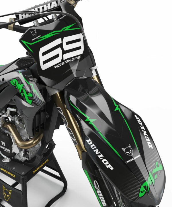 Kit déco motocross Kawasaki - Carbon 2