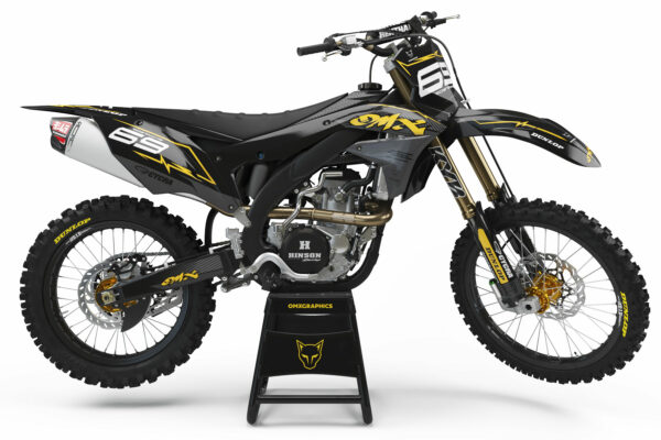 Kit déco motocross Kawasaki - Carbon - Jaune