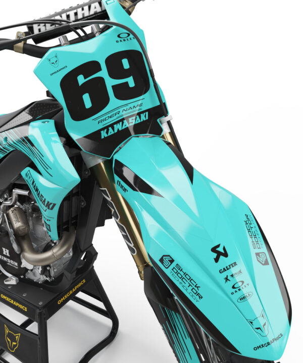 Kit déco motocross Kawasaki - Comet - Bleu 2
