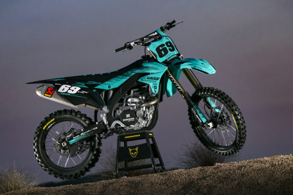 Kit déco motocross Kawasaki - Comet - Bleu Promo